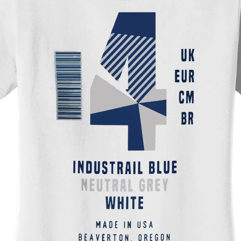 Sneaker Label Jordan 4 Industrial Blue Sneaker Women's T-Shirt