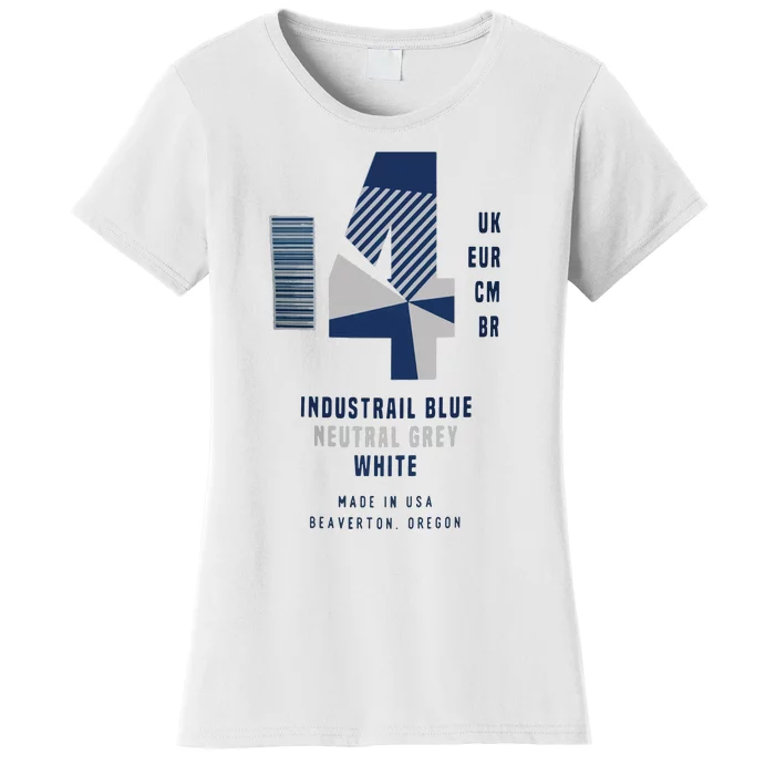 Sneaker Label Jordan 4 Industrial Blue Sneaker Women's T-Shirt