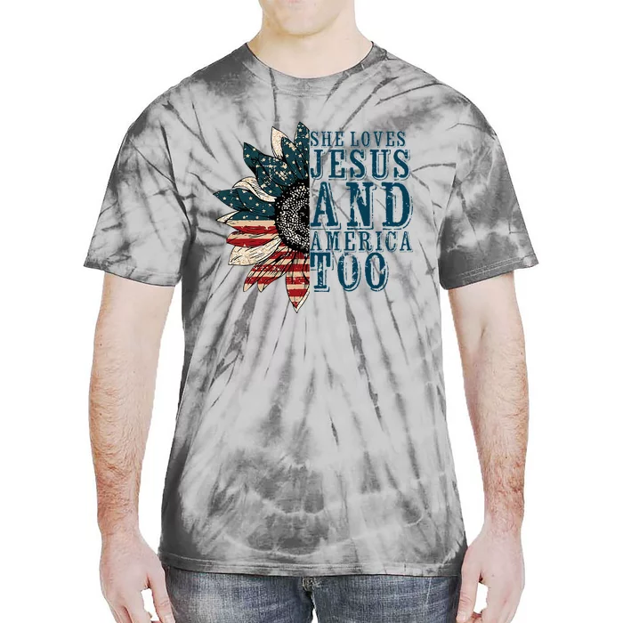 She Loves Jesus And America Too Tie-Dye T-Shirt