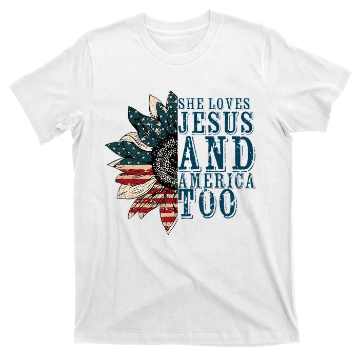 She Loves Jesus And America Too T-Shirt