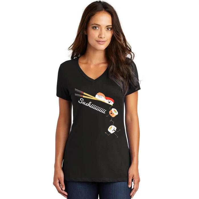 Sushi Lover Japan Lover Japanese Cuisine Chef Foodie Women's V-Neck T-Shirt