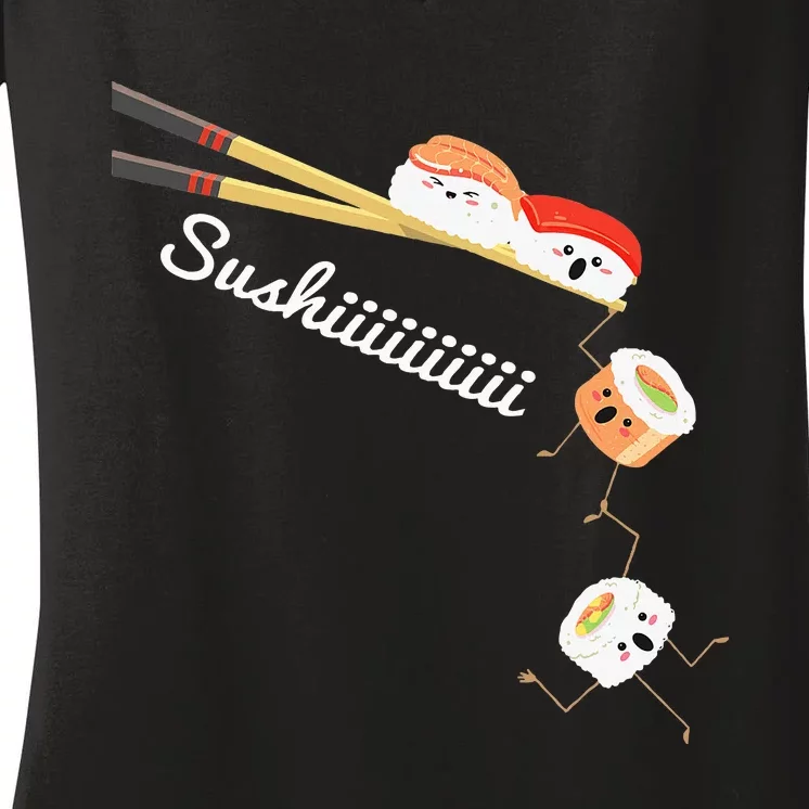 Sushi Lover Japan Lover Japanese Cuisine Chef Foodie Women's V-Neck T-Shirt