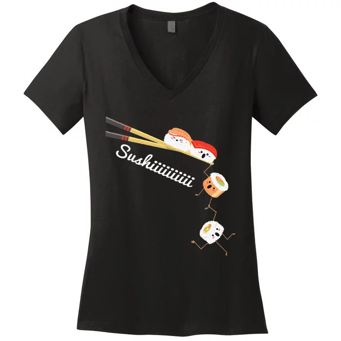 Sushi Lover Japan Lover Japanese Cuisine Chef Foodie Women's V-Neck T-Shirt