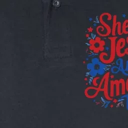 She Loves Jesus And America Too Softstyle Adult Sport Polo