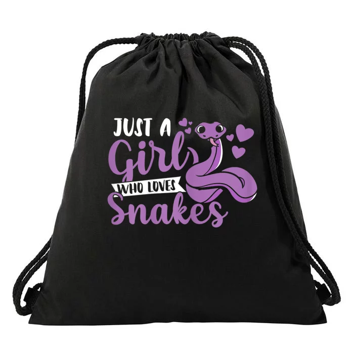 Snake Lover Just A Girl Who Loves Snakes Pet Reptile Drawstring Bag