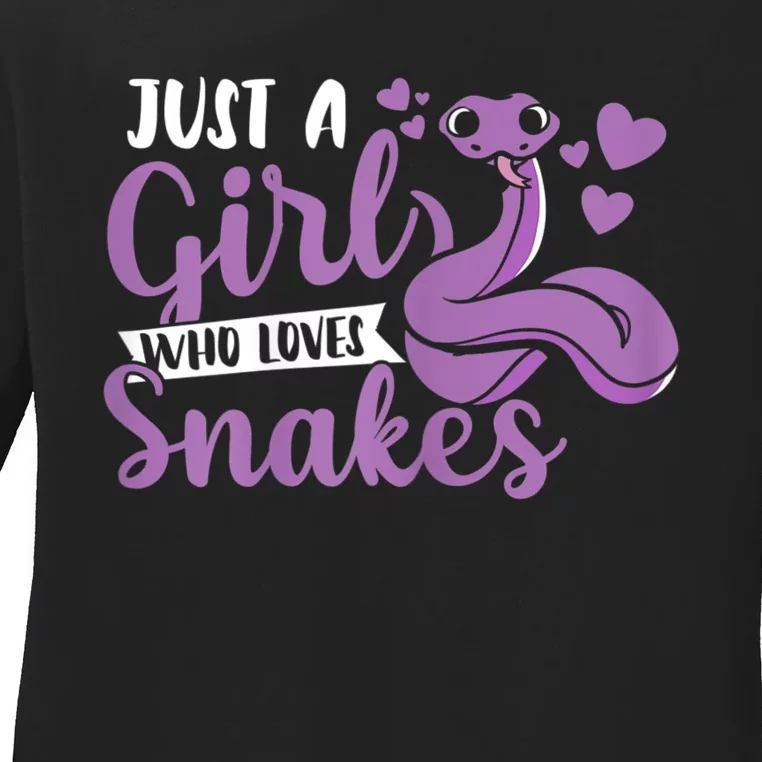 Snake Lover Just A Girl Who Loves Snakes Pet Reptile Ladies Long Sleeve Shirt