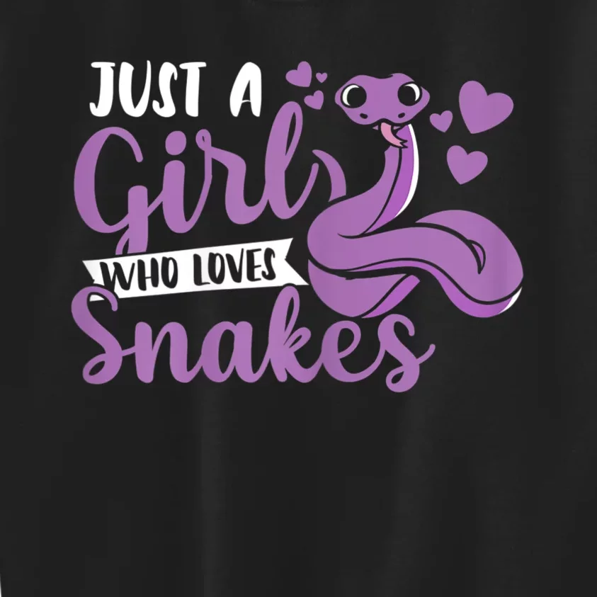 Snake Lover Just A Girl Who Loves Snakes Pet Reptile Kids Sweatshirt