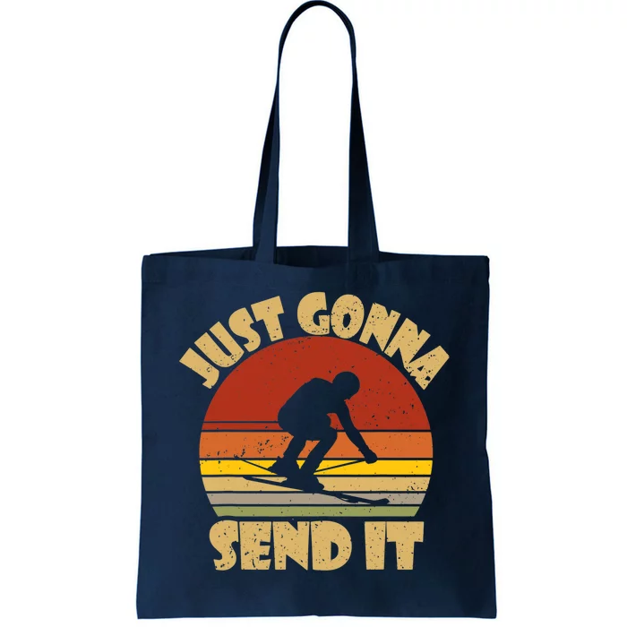 Skiing Lovers Just Gonna Send It Skiers Gift Tote Bag