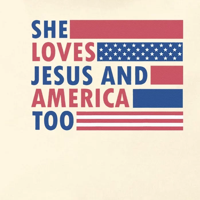 She Loves Jesus And America Too Retro Zip Tote Bag