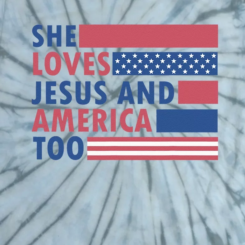 She Loves Jesus And America Too Retro Tie-Dye T-Shirt