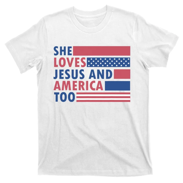 She Loves Jesus And America Too Retro T-Shirt