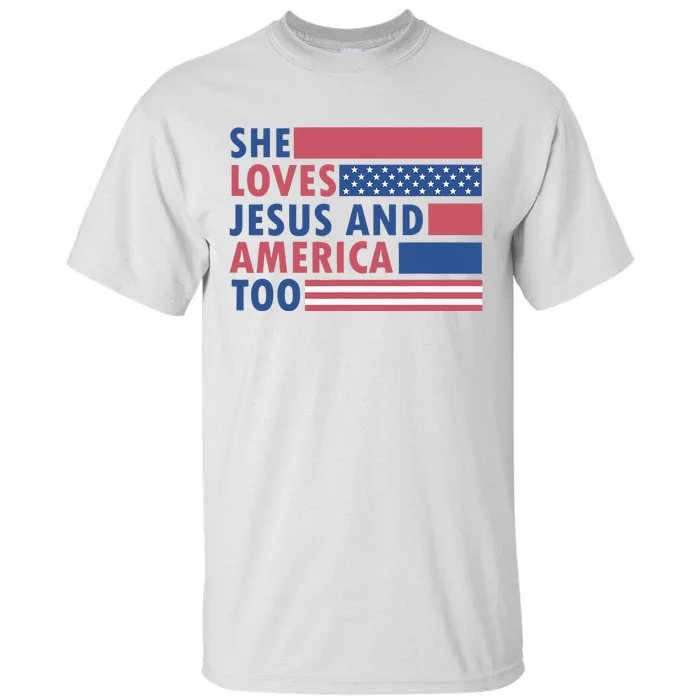 She Loves Jesus And America Too Retro Tall T-Shirt