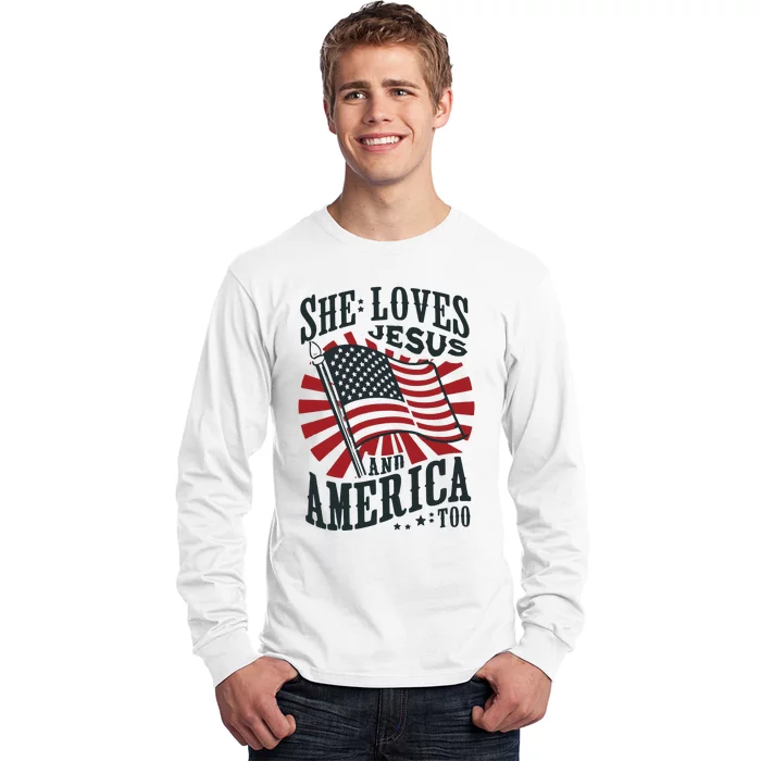 She Loves Jesus And America Too Long Sleeve Shirt