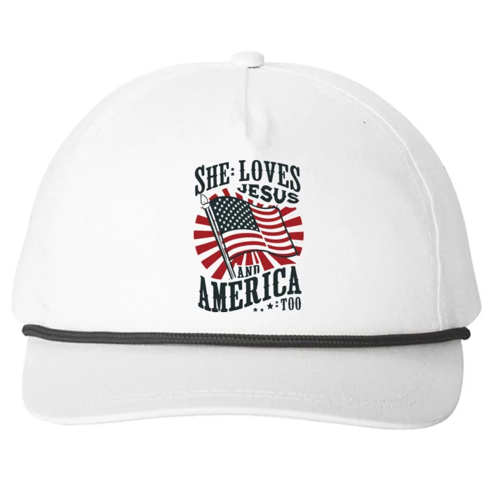 She Loves Jesus And America Too Snapback Five-Panel Rope Hat