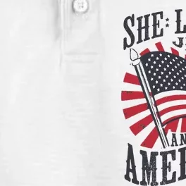 She Loves Jesus And America Too Flag Christian Dry Zone Grid Performance Polo