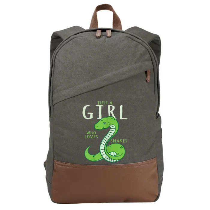 Snake Lover Just A Girl Who Loves Snakes Cotton Canvas Backpack