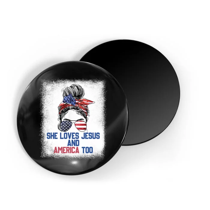 She Loves Jesus And America Too 4th Of July Christian Lover Magnet