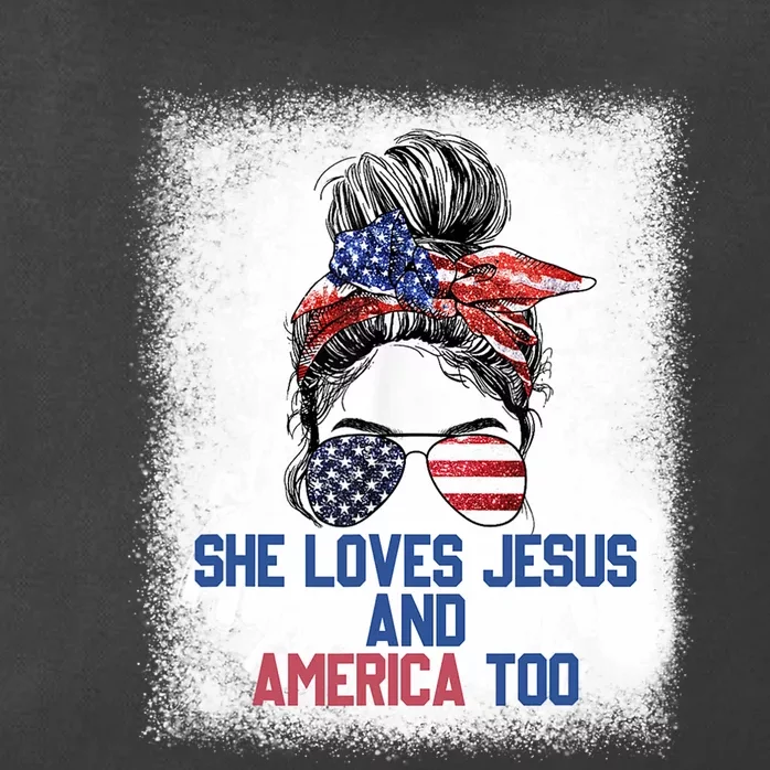 She Loves Jesus And America Too 4th Of July Christian Lover Zip Tote Bag