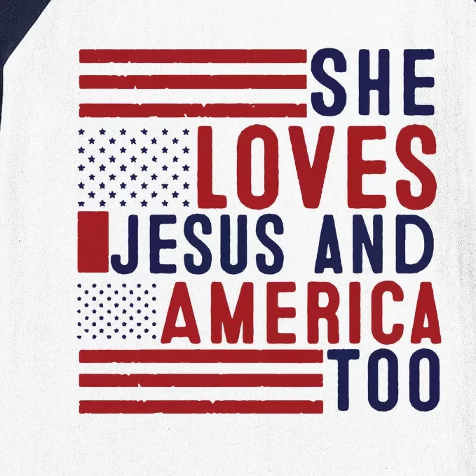 She Loves Jesus And America Too Baseball Sleeve Shirt