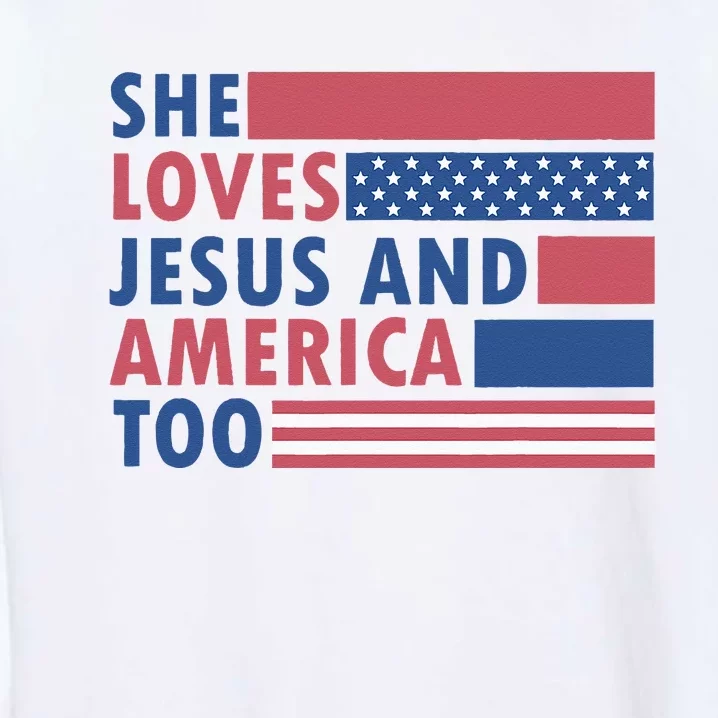 She Loves Jesus And America Too Retro Garment-Dyed Sweatshirt