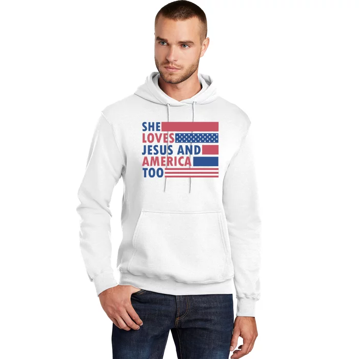 She Loves Jesus And America Too Retro Hoodie