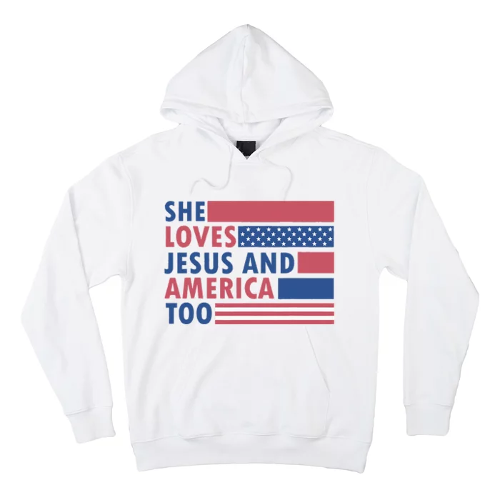 She Loves Jesus And America Too Retro Hoodie