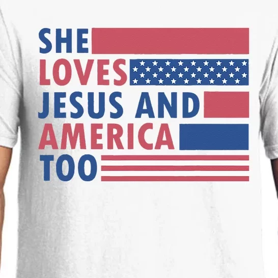 She Loves Jesus And America Too Retro Pajama Set