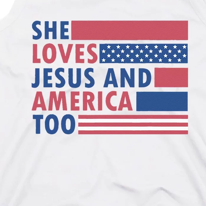 She Loves Jesus And America Too Retro Tank Top