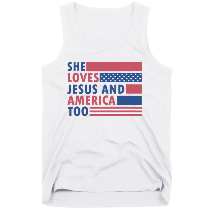 She Loves Jesus And America Too Retro Tank Top