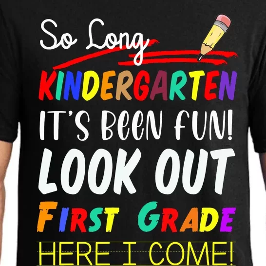 So Long Kindergarten Here I Come 1 Grade Graduation Fun Pajama Set