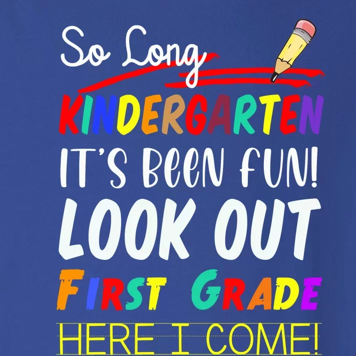 So Long Kindergarten Here I Come 1 Grade Graduation Fun Toddler Long Sleeve Shirt