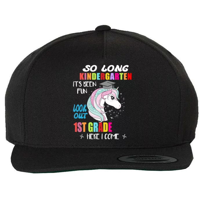 So Long Kindergarten 1st Grade Here I Come Graduation Girl Wool Snapback Cap