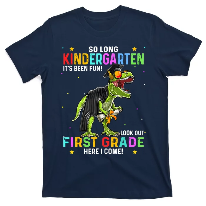 So Long Kindergarten Hello 1st Grade Dinosaur Boy Graduation T-Shirt