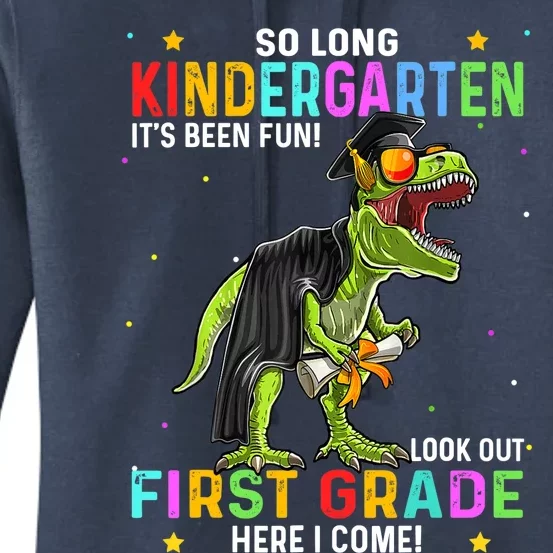 So Long Kindergarten Hello 1st Grade Dinosaur Boy Graduation Women's Pullover Hoodie