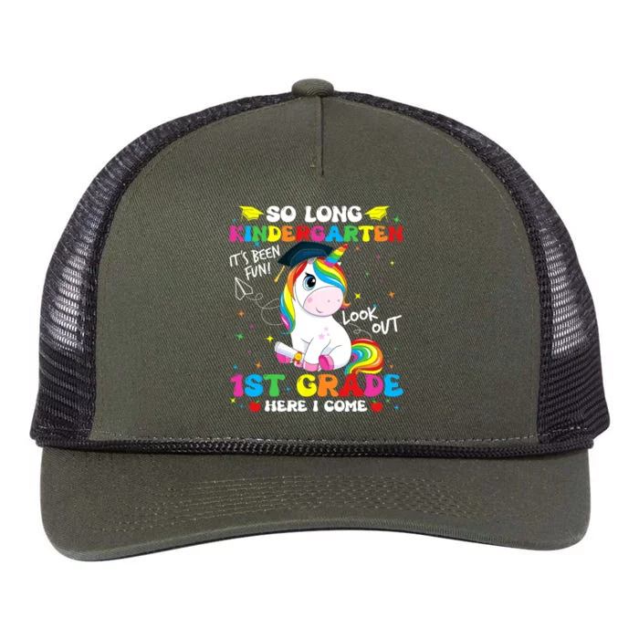 So Long Kindergarten 1st Grade Here I Come Retro Rope Trucker Hat Cap