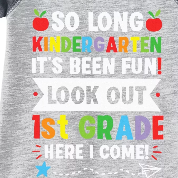 So Long Kindergarten 1st Grade Here I Come Graduation Infant Baby Jersey Bodysuit