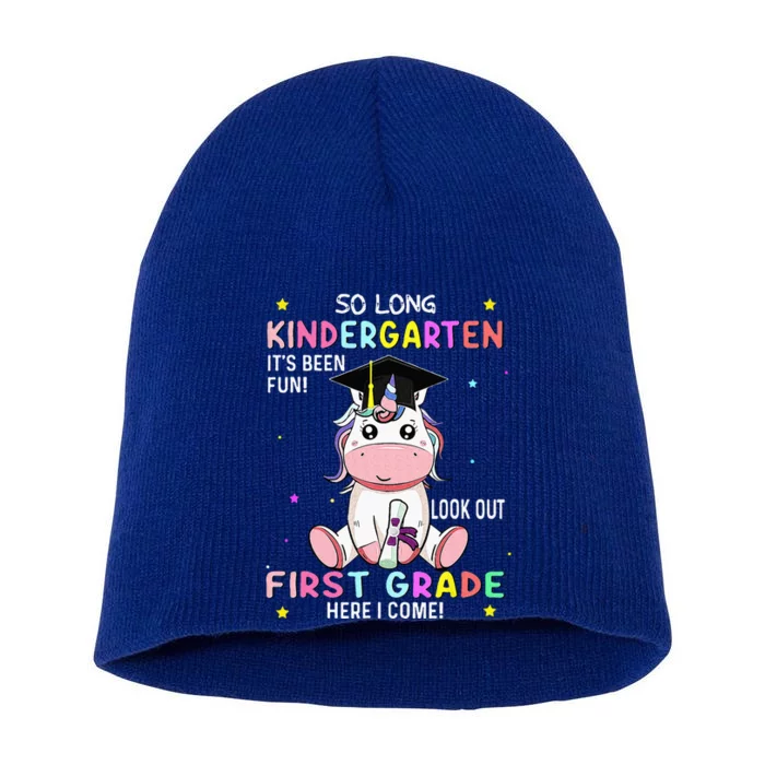 So Long Kindergarten Graduation Class 2024 Unicorn Short Acrylic Beanie