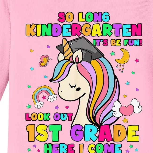 So Long Kindergarten 1st Grade Here I Come Graduation Baby Long Sleeve Bodysuit