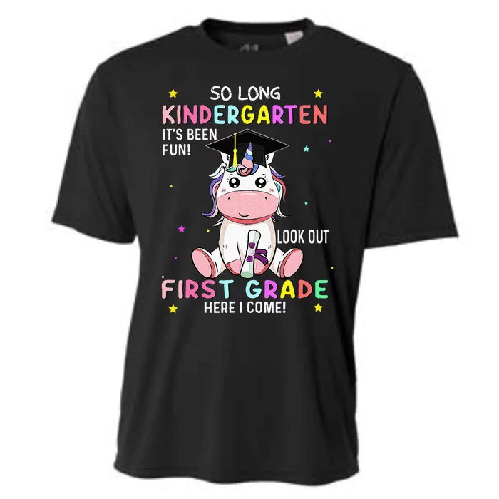 So Long Kindergarten Graduation Class 2024 Unicorn Cooling Performance Crew T-Shirt