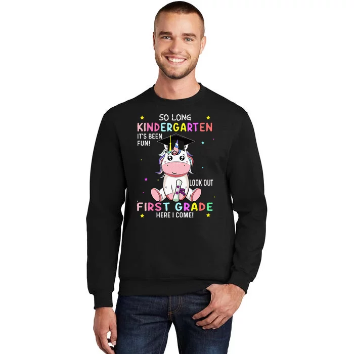 So Long Kindergarten Graduation Class 2024 Unicorn Tall Sweatshirt