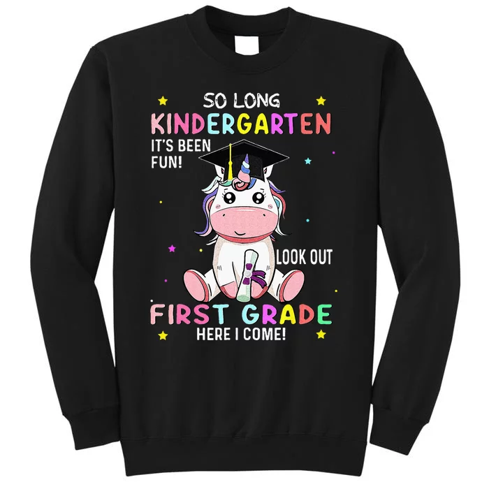 So Long Kindergarten Graduation Class 2024 Unicorn Tall Sweatshirt