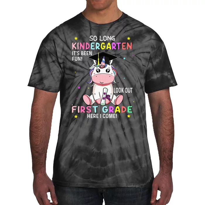 So Long Kindergarten Graduation Class 2024 Unicorn Tie-Dye T-Shirt