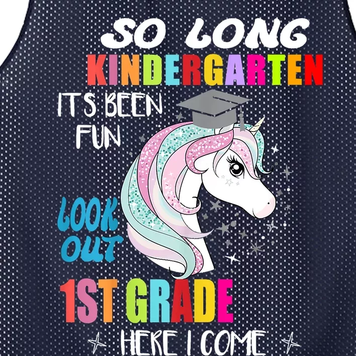 So Long Kindergarten 1st Grade Here I Come Graduation Mesh Reversible Basketball Jersey Tank