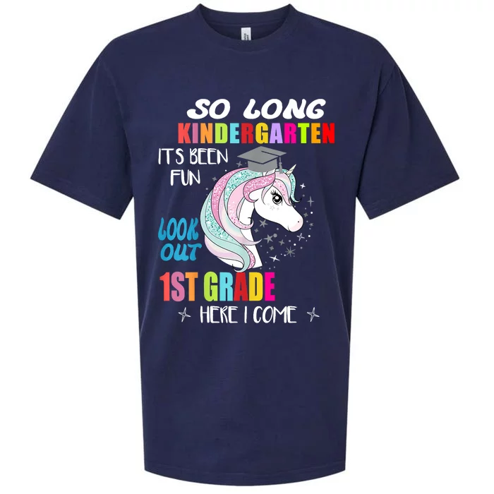 So Long Kindergarten 1st Grade Here I Come Graduation Sueded Cloud Jersey T-Shirt