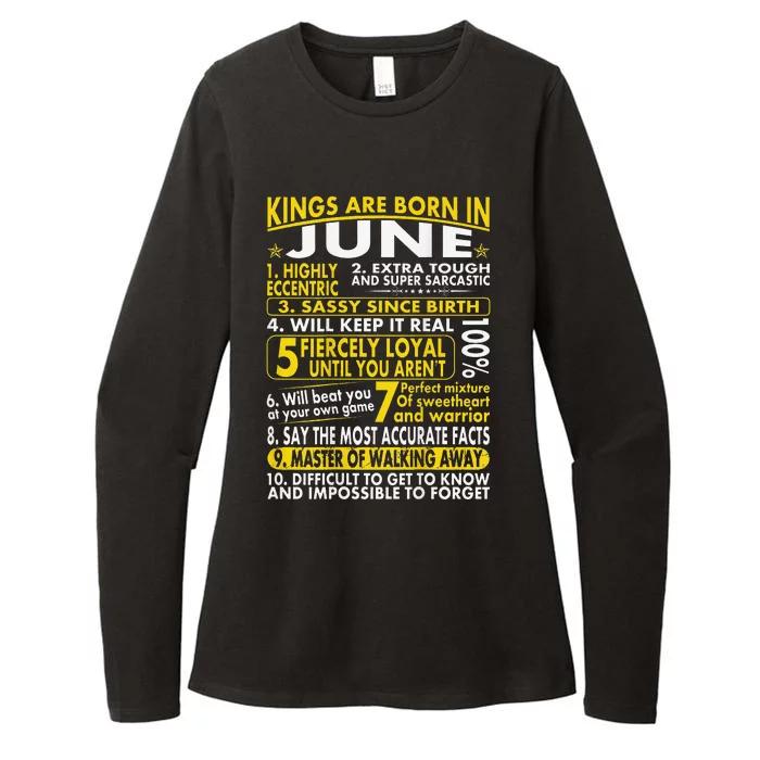 Sassy Loyal Kings Are Born In June Birth Month Womens CVC Long Sleeve Shirt