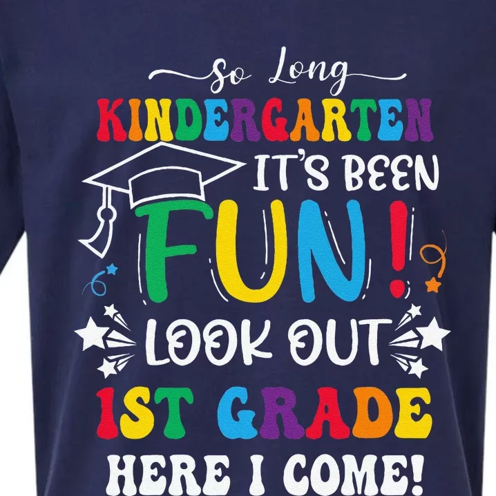 So Long Kindergarten 1st Grade Here I Come Graduation Sueded Cloud Jersey T-Shirt