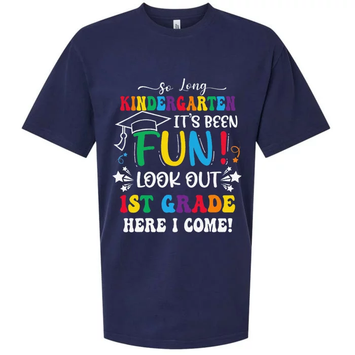 So Long Kindergarten 1st Grade Here I Come Graduation Sueded Cloud Jersey T-Shirt