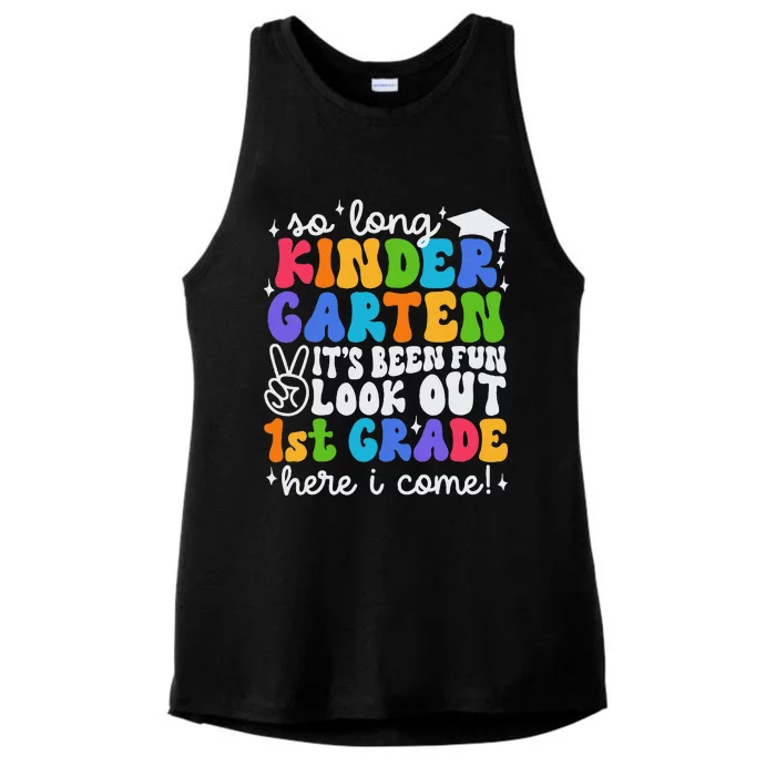 So Long Kindergarten Graduation 1st Grade Here I Come Ladies Tri-Blend Wicking Tank