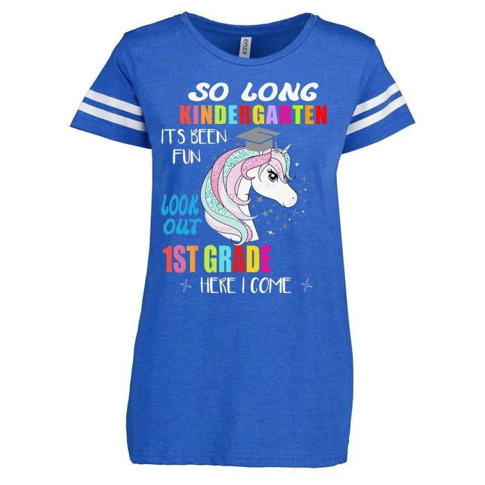 So Long Kindergarten 1st Grade Here I Come Graduation Enza Ladies Jersey Football T-Shirt