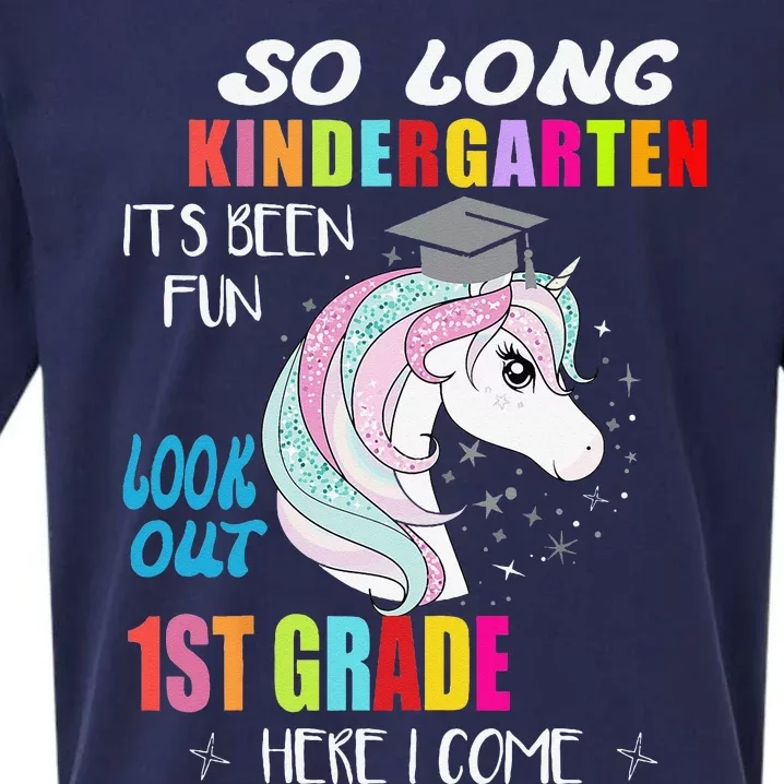 So Long Kindergarten 1st Grade Here I Come Graduation Sueded Cloud Jersey T-Shirt